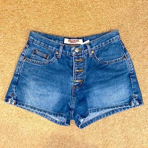 Paris Blue Small Button Up Jean Shorts
